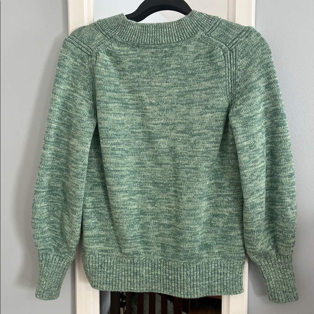 GAP Green Teal 100% Cotton Knit V-Neck Sweater XS - Picture 5 of 6